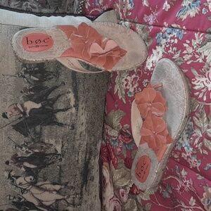 🌺BOC ORANGE LEATHER FLORAL Sandals